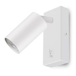 Kinkiet / lampa ścienna Maclean MCE369 W, punktowa, okrągła, GU10, z włącznikiem 55x100mm, biała Maclean