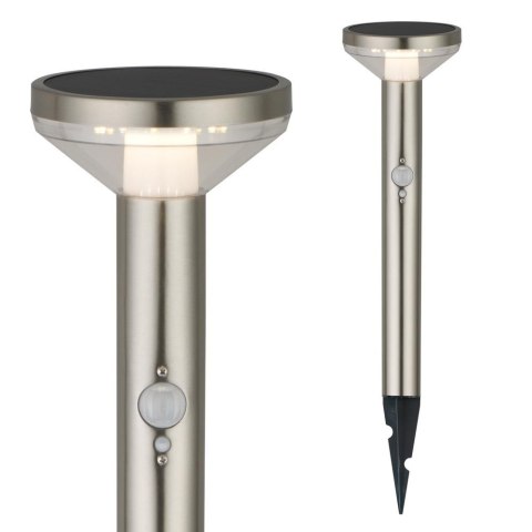 Lampa solarna LED z czujnikiem Maclean MCE465 C/M, chrom mat, IP44, 3 tryby świecenia, bateria Li-ion 18650 3,7V 1200 mAh, wbija Maclean Lampa solarna LED z czujnikiem Maclean MCE465 C/M, chrom mat, IP44, 3 tryby świecenia, bateria Li-ion 18650 3,7V 1200 mAh, wbija Maclean