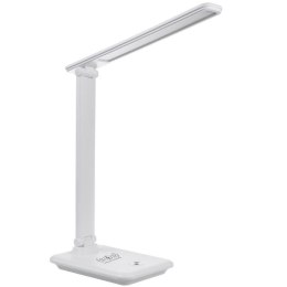 Lampka biurkowa LED Maclean MCE616 W, max. 9W, 220-240V AC, możliwość zmiany barwy, ściemnialna, ładowarka bezprz., 450lm, biała Maclean