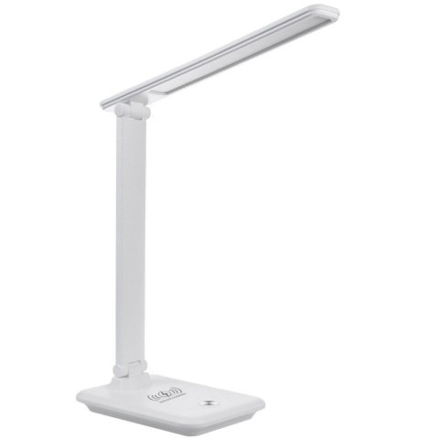 Lampka biurkowa LED Maclean MCE616 W, max. 9W, 220-240V AC, możliwość zmiany barwy, ściemnialna, ładowarka bezprz., 450lm, biała Maclean Lampka biurkowa LED Maclean MCE616 W, max. 9W, 220-240V AC, możliwość zmiany barwy, ściemnialna, ładowarka bezprz., 450lm, biała Maclean