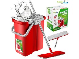 Mop płaski Greenblue GB850 z wiadrem i wyciskaczem MaxiClean + dwa wkłady microfibra HQ, pojemność 8L Greenblue