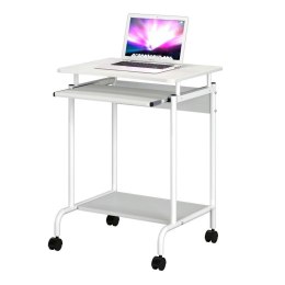 Biurko komputerowe Techly mobilne 600x450 z szufladą białe Techly