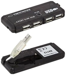 Hub USB Esperanza EA112 4xUSB 2.0 czarny ESPERANZA