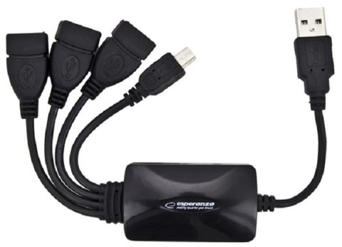 Hub USB Esperanza EA114 3xUSB 2.0 czarny ESPERANZA Hub USB Esperanza EA114 3xUSB 2.0 czarny ESPERANZA