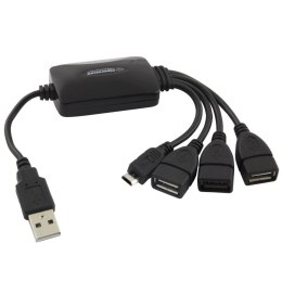 Hub USB Esperanza EA158 3xUSB 2.0 + 1x MICRO USB, czarny ESPERANZA