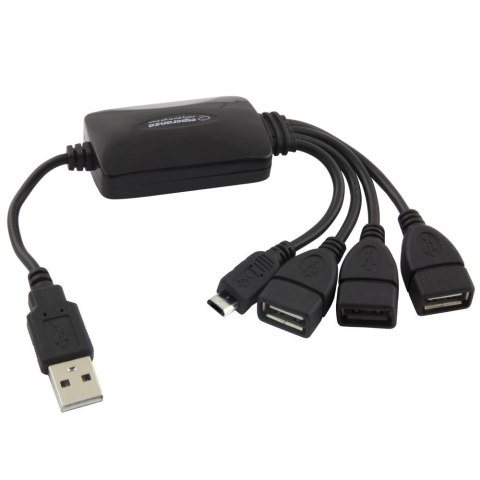 Hub USB Esperanza EA158 3xUSB 2.0 + 1x MICRO USB, czarny ESPERANZA Hub USB Esperanza EA158 3xUSB 2.0 + 1x MICRO USB, czarny ESPERANZA