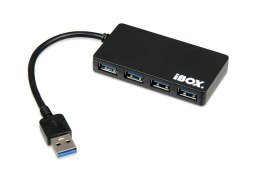 Hub USB iBOX IUH3F56 4xUSB 3.0, SLIM czarny IBOX