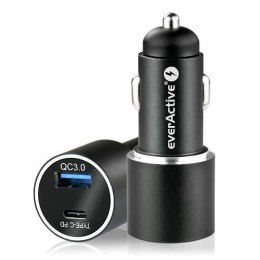 Ładowarka samochodowa everActive CC-20Q z gniazdem USB QC3.0 oraz USB-C PD 36W Everactive