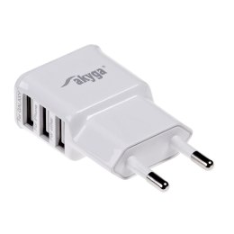 Ładowarka sieciowa Akyga AK-CH-05 240V 3xUSB 3100mA biała AKYGA