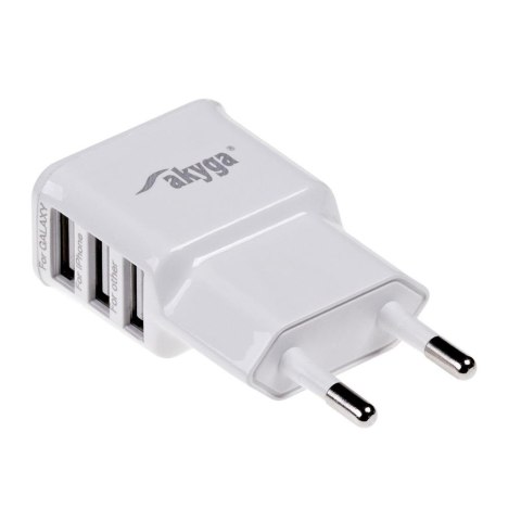 Ładowarka sieciowa Akyga AK-CH-05 240V 3xUSB 3100mA biała AKYGA Ładowarka sieciowa Akyga AK-CH-05 240V 3xUSB 3100mA biała AKYGA