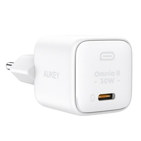 Ładowarka sieciowa Aukey PA-B1L GaN, USB-C, PD 30W biała Aukey Ładowarka sieciowa Aukey PA-B1L GaN, USB-C, PD 30W biała Aukey