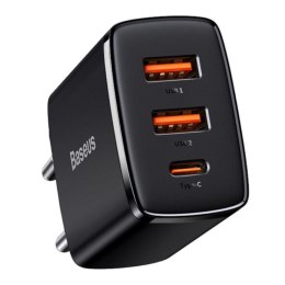 Ładowarka sieciowa Baseus Compact CCXJ-E01 30W z dwoma gniazdami USB QC3.0 oraz USB-C PD 3.0 Baseus