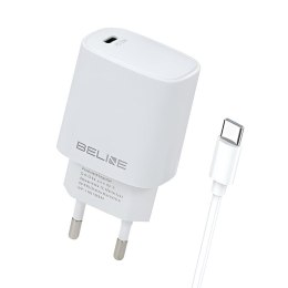 Ładowarka sieciowa Beline 20W 1xUSB-C PD 3.0+kabel USB-C - biała Beline