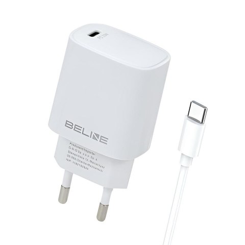 Ładowarka sieciowa Beline 20W 1xUSB-C PD 3.0+kabel USB-C - biała Beline Ładowarka sieciowa Beline 20W 1xUSB-C PD 3.0+kabel USB-C - biała Beline