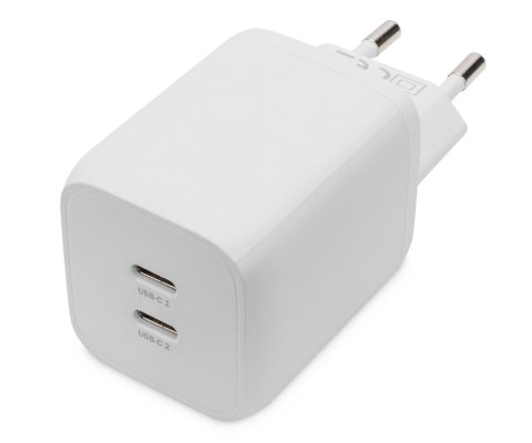Ładowarka sieciowa DIGITUS zasilacz GaN 2x USB-C PD 3.0 max. 65W biała Digitus Ładowarka sieciowa DIGITUS zasilacz GaN 2x USB-C PD 3.0 max. 65W biała Digitus