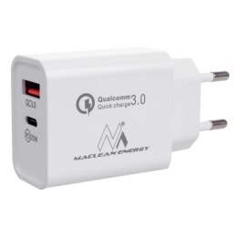 Ładowarka sieciowa Maclean MCE485 W QC 3.0 PD 2xUSB biała Maclean