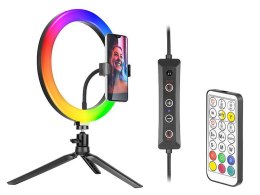 Lampa pierścieniowa RGB Tracer RING 26cm ze statywem Tracer