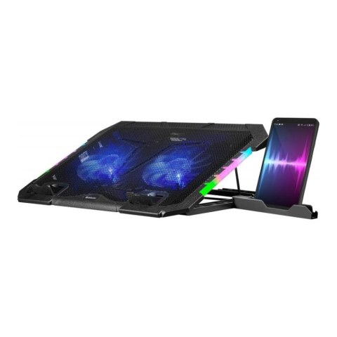 Podstawka chłodząca Defender NS-502 laptop notebook 15.6-17.3" 2xUSB 2 fans podświetlenie RGB + uchwyt smartfon Defender Podstawka chłodząca Defender NS-502 laptop notebook 15.6-17.3" 2xUSB 2 fans podświetlenie RGB + uchwyt smartfon Defender