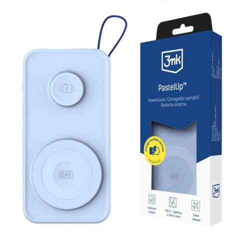 Powerbank 3mk PastelUp 10,000mAh 22.5W USB 1A1C - Blue 3mk Protection Powerbank 3mk PastelUp 10,000mAh 22.5W USB 1A1C - Blue 3mk Protection