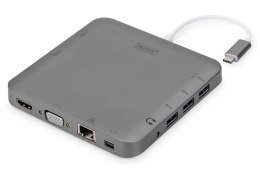 Stacja dokująca DIGITUS USB Typ C 11-portów Dual Monitor 4K 30Hz PD 2.0 HQ aluminiowa Digitus