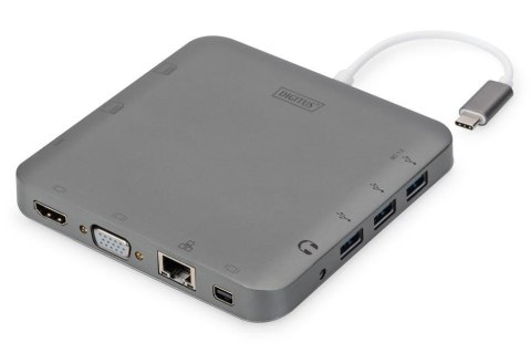 Stacja dokująca DIGITUS USB Typ C 11-portów Dual Monitor 4K 30Hz PD 2.0 HQ aluminiowa Digitus Stacja dokująca DIGITUS USB Typ C 11-portów Dual Monitor 4K 30Hz PD 2.0 HQ aluminiowa Digitus