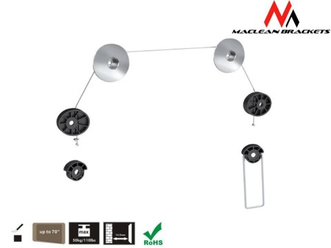 Uchwyt do telewizora Maclean MC-557 32-70" 50kg czarny max VESA 800x800 Maclean Uchwyt do telewizora Maclean MC-557 32-70" 50kg czarny max VESA 800x800 Maclean