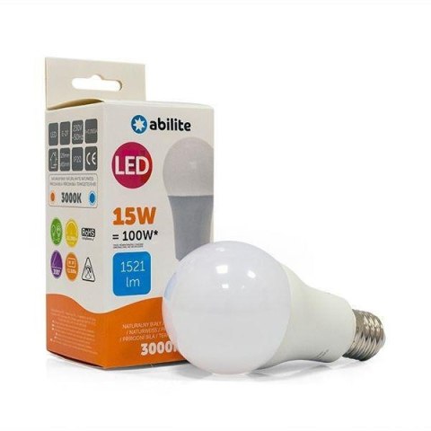 Żarówka LED Abilite klasyczna mleczna b.ciepła E27 15W/230V 1521lm A65 Abilite Żarówka LED Abilite klasyczna mleczna b.ciepła E27 15W/230V 1521lm A65 Abilite