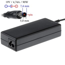 Zasilacz sieciowy Akyga AK-ND-04 do notebooka 19V/4,74A 90W 7.4x5.0mm + pin AKYGA