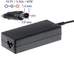 Zasilacz sieciowy Akyga AK-ND-05 do notebooka 19,5V/3,34A 65W 7.4x5.0mm + pin AKYGA