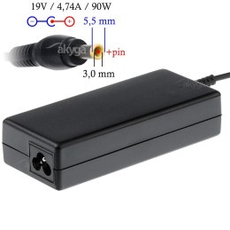 Zasilacz sieciowy Akyga AK-ND-27 do notebooka 19V/4,74A 90W 5.5x3.0mm + pin AKYGA
