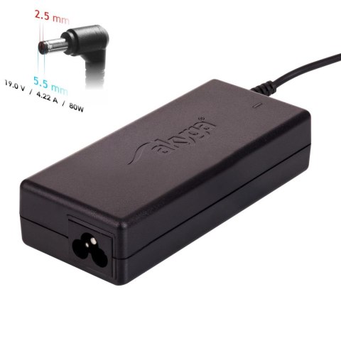 Zasilacz sieciowy Akyga AK-ND-72 do notebooka 19V/4,22A 80W 5.5x2.5 mm AKYGA Zasilacz sieciowy Akyga AK-ND-72 do notebooka 19V/4,22A 80W 5.5x2.5 mm AKYGA
