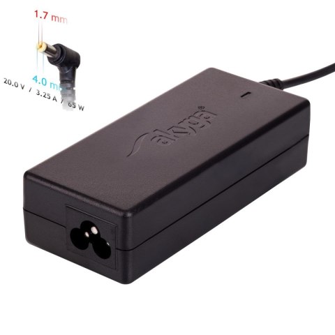 Zasilacz sieciowy Akyga AK-ND-74 do notebooka 20V/3,25A 65W 4.0x1.7 mm AKYGA Zasilacz sieciowy Akyga AK-ND-74 do notebooka 20V/3,25A 65W 4.0x1.7 mm AKYGA