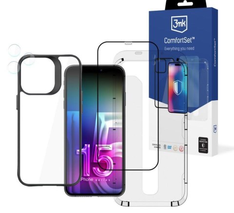 Zestaw ochronny do iP 14 Pro - Etui na telefon, szkło, lensy 3mk Comfort Set 4in1 3mk Protection Zestaw ochronny do iP 14 Pro - Etui na telefon, szkło, lensy 3mk Comfort Set 4in1 3mk Protection
