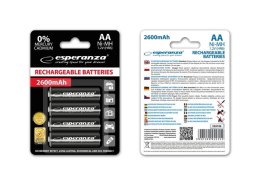 Akumulatorki AA Esperanza 2600mAh 4szt. czarne ESPERANZA