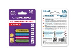 Akumulatorki AAA Esperanza 1000mAh 4szt. mix kolorów ESPERANZA