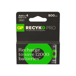 Akumulatorki AAA/R03 GP ReCyko Ni-MH 800mAh - 4 sztuki GP