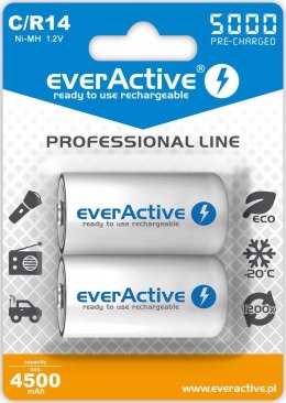 Akumulatorki C/R14 everActive Professional Line 5000 mAh 2 sztuki Everactive