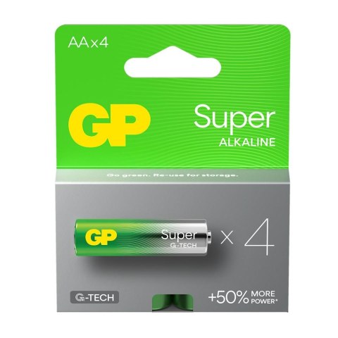 Bateria alkaliczna AA / LR6 GP Super Alkaline G-TECH - 4 sztuki GP Bateria alkaliczna AA / LR6 GP Super Alkaline G-TECH - 4 sztuki GP