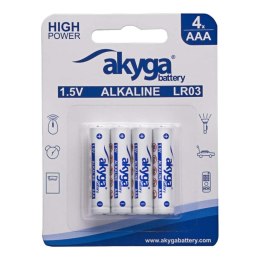 Bateria alkaliczna Akyga AAA LR03 Zn-MnO2, 1.5V/1300mAh 4szt/blister AKYGA