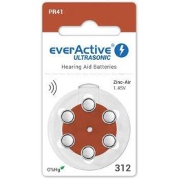 Baterie do aparatów słuchowych 312 / PR41 everActive ULTRASONIC 312- 6 sztuk Everactive