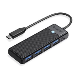 HUB USB-C Orico PAPW4A-C3-015-BK-EP 4 x USB-A 3.0 5Gbps, czarny ORICO