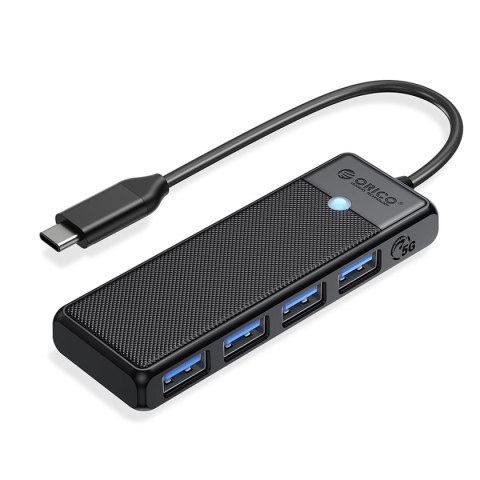 HUB USB-C Orico PAPW4A-C3-015-BK-EP 4 x USB-A 3.0 5Gbps, czarny ORICO HUB USB-C Orico PAPW4A-C3-015-BK-EP 4 x USB-A 3.0 5Gbps, czarny ORICO