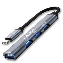 Hub Qoltec adapter USB-C 3.1 4w1 | USB 3.0 | 3x USB 2.0 Qoltec