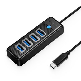 Hub USB-C Orico PW4U-C3-015-BK-EP 4x USB-A 3.1 czarny ORICO