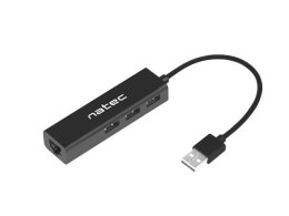 Hub USB Natec 3x USB 2.0 + RJ45 Dragonfly czarny Natec