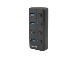 Hub USB Natec 4x USB 3.0 Mantis 2 z włącznikiem + zasilacz Natec