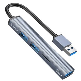 Hub USB Orico AH-A12F-GY-BP 3*USB-A, czytnik microSD 5 Gbps ORICO