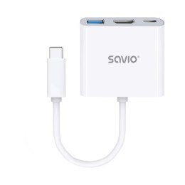 Hub USB SAVIO AK-48/B USB Typ C - HDMI, USB 3.0, PD Savio