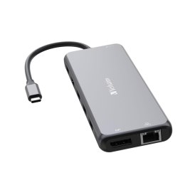 Hub USB Verbatim Multi Port CMH-13: 2x USB-C PD, 1xUSB-A 3.1, 3xUSB-A 3.0, 2xUSB-A 2.0, 2xHDMI, DisplayPort, RJ-45, audio Verbatim