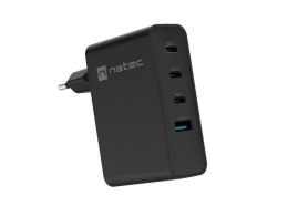 Ładowarka sieciowa, Ładowarka do laptopów Natec Ribera Gan 3x USB-C + 1x USB-A 100W Czarna Natec